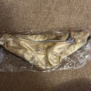 gold sparkly fanny pack